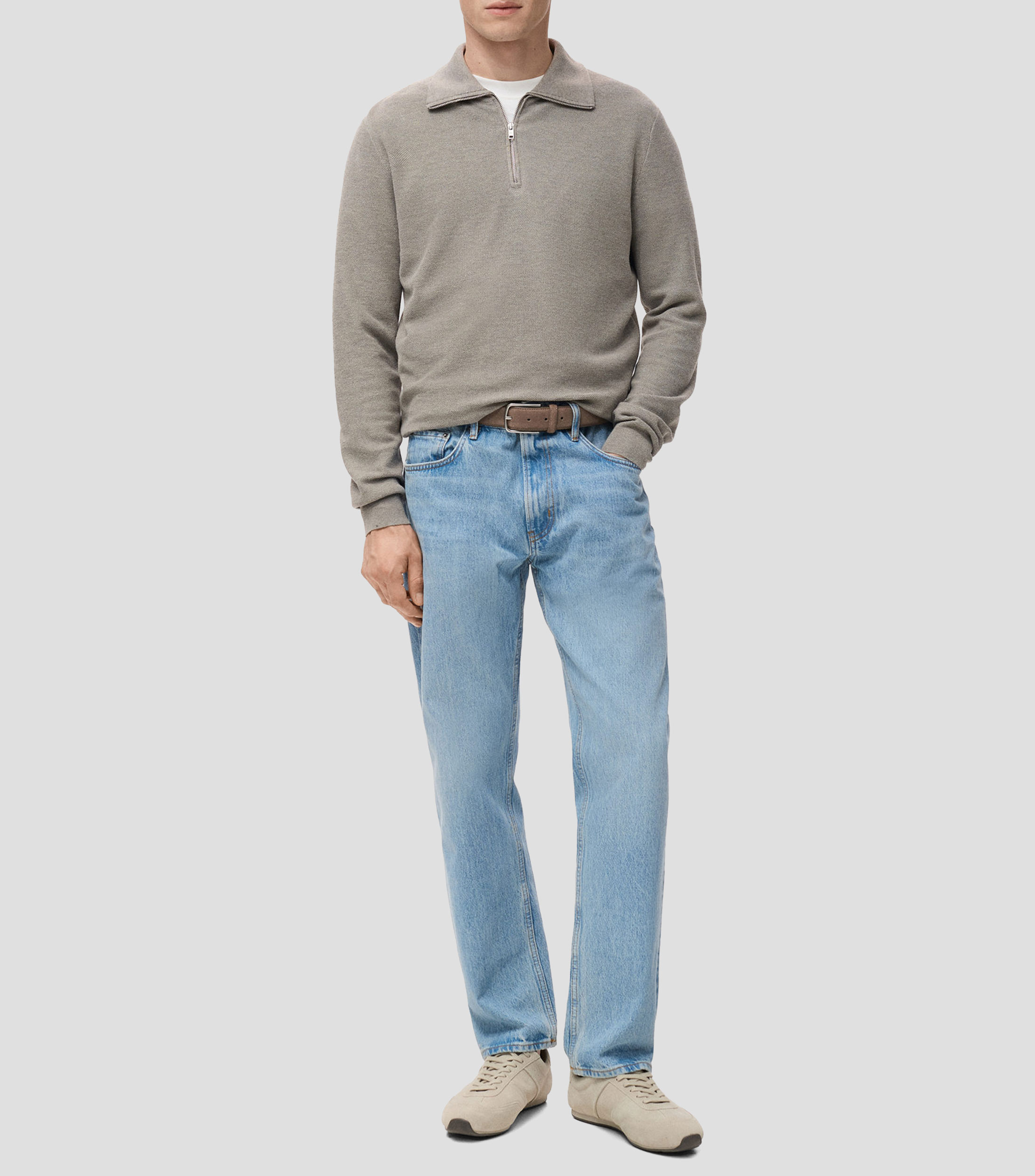 Suéter cuello camisero Hombre